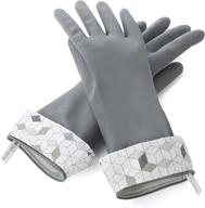 🧤 full circle splash patrol natural latex cleaning and dish gloves, medium/large, (pack of 2), grey: premium household gloves for versatile cleaning and dishwashing logo