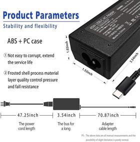 img 3 attached to 45W зарядное устройство USB-C для ноутбука HP Chromebook 2-го поколения AST MTK C340 s330 S340 и Lenovo ThinkPad T480 T580s