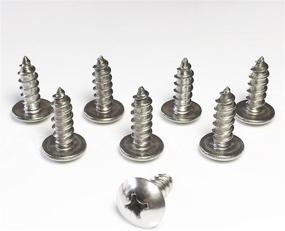 img 2 attached to High-Quality Stainless Steel License Plate Screws for Buick Cadillac Chevrolet GMC - Pack of 8