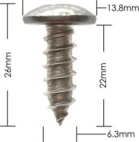 img 1 attached to High-Quality Stainless Steel License Plate Screws for Buick Cadillac Chevrolet GMC - Pack of 8