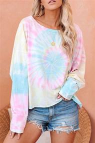 img 3 attached to Famulily Women Tie Dye Long Sleeve Tshirt Sleeve Tops Summer Clothing Outdoor Recreation in Hiking & Outdoor Recreation Clothing