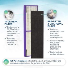 img 3 attached to 🌬️ Germ Guardian FLT4850PT True HEPA Genuine Air Purifier Replacement Filter B for GermGuardian AC4900, AC4825, AC4850PT, CDAP4500, AC4300 – Pet Pure Treatment Included – 1 Count (Pack of 1)