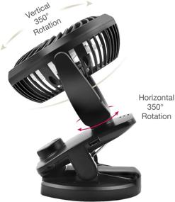 img 1 attached to 🔋 Long-lasting Battery Operated Clip on Fan - Enjoy Up to 40 Hours of Cooling Comfort