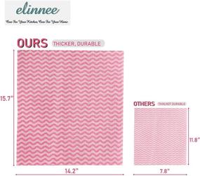 img 3 attached to 🧻 Elinnee Reusable Paper Towels: Heavy Duty Handy Wipes for Kitchen, 25 Count, 14.2"X15.7" (Red)