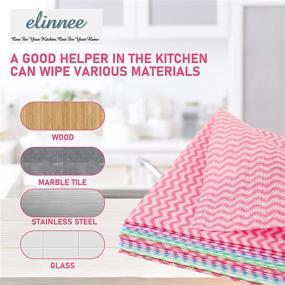 img 2 attached to 🧻 Elinnee Reusable Paper Towels: Heavy Duty Handy Wipes for Kitchen, 25 Count, 14.2"X15.7" (Red)