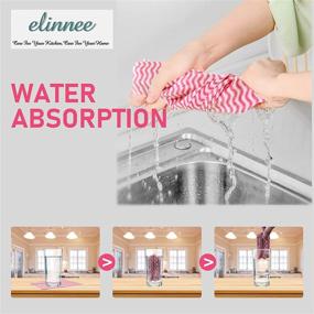 img 1 attached to 🧻 Elinnee Reusable Paper Towels: Heavy Duty Handy Wipes for Kitchen, 25 Count, 14.2"X15.7" (Red)