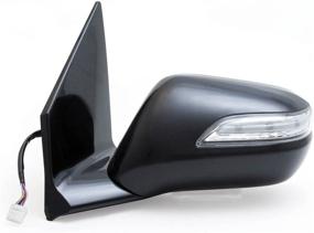 img 1 attached to 🔍 Highly-Optimized Fit System 63040H Mirror for Acura MDX - Driver Side, Black PTM, with Turn Signal, Memory, Blue Lens, Foldaway, Heated Power