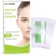 👩 facial hair removal wax strips for women - 100 pcs, upper lip/cheek & eyebrow hair remover, quick & painless wax kit for all skin types logo