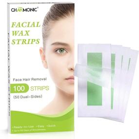 img 4 attached to 👩 Facial Hair Removal Wax Strips for Women - 100 Pcs, Upper Lip/Cheek & Eyebrow Hair Remover, Quick & Painless Wax Kit for All Skin Types