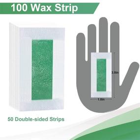 img 3 attached to 👩 Facial Hair Removal Wax Strips for Women - 100 Pcs, Upper Lip/Cheek & Eyebrow Hair Remover, Quick & Painless Wax Kit for All Skin Types