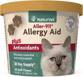 img 4 attached to 🐱 NaturVet Aller-911 Allergy Aid Plus Antioxidants for Cats: Immune System & Skin Moisture Support with Omegas, DHA & EPA - 30 Day Supply