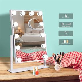 img 3 attached to Tovendor Bright Hollywood Vanity Mirror for Bedroom with Lights - 20 Inch, Dimmable Bulbs, 3 Color Lighting Modes, Shatterproof Packaging, Plug-in Powered