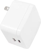 ge 15w usb-c wall charger for iphone 12/11/pro/max/xs/xr/x/8, ipad pro/air/mini, samsung galaxy s21/s10/s9/plus, google pixel 5/c/3/2/xl | 22.5w usb-c & usb total power | foldable prongs | white | 39931 logo