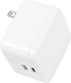 img 4 attached to GE 15W USB-C Wall Charger for iPhone 12/11/Pro/Max/XS/XR/X/8, iPad Pro/Air/Mini, Samsung Galaxy S21/S10/S9/Plus, Google Pixel 5/C/3/2/XL | 22.5W USB-C & USB Total Power | Foldable Prongs | White | 39931