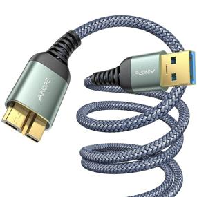 img 4 attached to 🔌 3.3FT USB 3.0 A Male to Micro B Cable - AINOPE Durable Nylon Braided | Fast Data Transfer | Compatible with Samsung S5/Note 3, WD Camera, Seagate Hard Drive