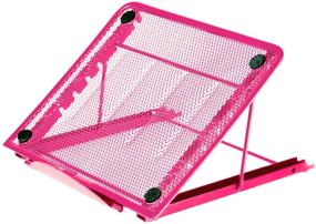 img 4 attached to 🌸 Pink Ventilated Adjustable Halter Mesh Laptop Stand for Laptop, Notebook, iPad, Tablet