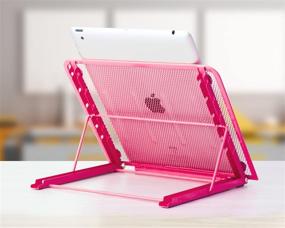 img 1 attached to 🌸 Pink Ventilated Adjustable Halter Mesh Laptop Stand for Laptop, Notebook, iPad, Tablet