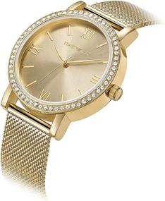 img 3 attached to 🌸 TREEWETO Women's Quartz Watch: Elegant Small Case Analog Stainless Steel Watch with Crystal Bezel and Milanese Strap for Ladies