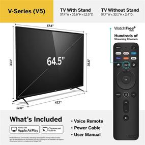 img 1 attached to VIZIO 65-Inch V-Series 4K UHD LED HDR Smart TV with Apple AirPlay and Chromecast Built-in, Dolby Vision, HDR10 Plus, HDMI 2.1, Auto Game Mode and Low Latency Gaming, V655-J09, Latest Model for 2021