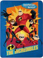 🚀 disney-pixar incredibles 2 "family heroes" throw blanket - multi color, 46" x 60", 1 count logo