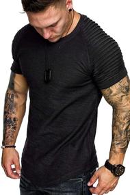 img 4 attached to 👕 COOFANDY Men's Clothing: Pleated T-Shirts with Contrast Pattern in T-Shirts & Tanks