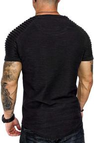 img 1 attached to 👕 COOFANDY Men's Clothing: Pleated T-Shirts with Contrast Pattern in T-Shirts & Tanks