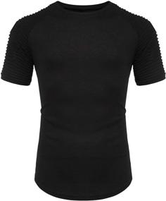 img 3 attached to 👕 COOFANDY Men's Clothing: Pleated T-Shirts with Contrast Pattern in T-Shirts & Tanks