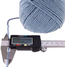 img 2 attached to 🧶 Bohemia Macramé Craft Cotton Rope - 50 Meters for DIY Handmade Wall Hangings and Plant Hangers (Ceil Blue, 3mm X 50 Meters)