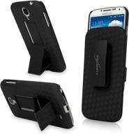 seo-optimized holster case for samsung galaxy s4 – boxwave [dual+ 📱 holster case] shell cover with belt clip holster and kickstand – jet black logo
