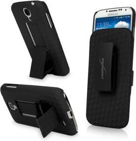 img 4 attached to SEO-Optimized Holster Case for Samsung Galaxy S4 – BoxWave [Dual+ 📱 Holster Case] Shell Cover with Belt Clip Holster and Kickstand – Jet Black