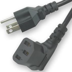 img 4 attached to 15ft Right Angled Black AC Power Cord Cable - Pure Copper Wire Core - in Retail Box - for Computer, Plasma TV, Printer, Monitor, AC Adapter