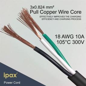 img 2 attached to 15ft Right Angled Black AC Power Cord Cable - Pure Copper Wire Core - in Retail Box - for Computer, Plasma TV, Printer, Monitor, AC Adapter