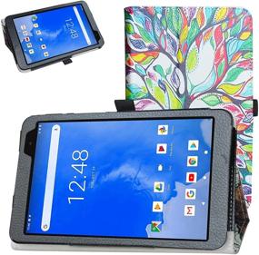 img 4 attached to 📱 Bige PU Leather Folio Tablet Case for Winnovo T8: 2-Folding Stand Cover, Love Tree Design - Suitable for Android 9.0 Tablet, 8 Inch