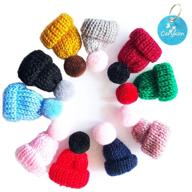 🧶 carykon 10 pcs mini knitting hats: fun diy crafts with assorted color wool yarn hair accessories logo