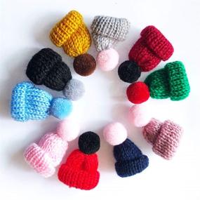 img 2 attached to 🧶 Carykon 10 Pcs Mini Knitting Hats: Fun DIY Crafts with Assorted Color Wool Yarn Hair Accessories