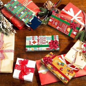 img 3 attached to Голографические держатели рождественских открыток: праздничные коробки для конфет с бантом - идеальные новогодние подарки для вечеринки.