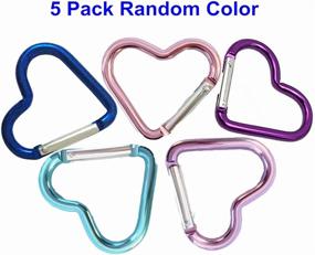 img 1 attached to 🔑 Beetoo Aluminum Alloy Heart Shaped Carabiner Hook Keychain Tool (5 Pack, Random Color) - Ideal for Fishing, Camping, Hiking, Backpack Accessory