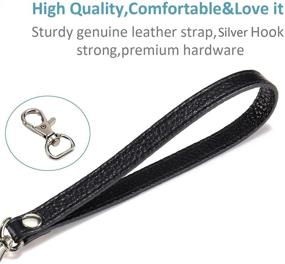 img 2 attached to 🔑 UTreers Genuine Leather Wristlet Keychain Hand Strap for Wallet Purse Clutch Cellphone