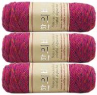 🧶 premium 300g alpaca wool mink cashmere knitting yarn: thick & warm, hand-woven - multi rose red logo