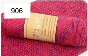 img 1 attached to 🧶 Premium 300g Alpaca Wool Mink Cashmere Knitting Yarn: Thick & Warm, Hand-Woven - Multi Rose Red