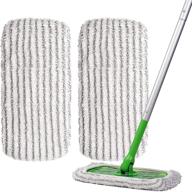 🧹 2-pack heavy duty scrubby microfiber mop pads for swiffer sweeper: reusable, multi-surface wet dry cleaning refills logo