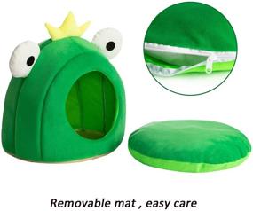 img 1 attached to 🐸 Cozy Pet Bed Warm Cave Nest Sleeping Bed Frog Shape for Cats and Small Dogs, 17 x 16 inches by Hollypet