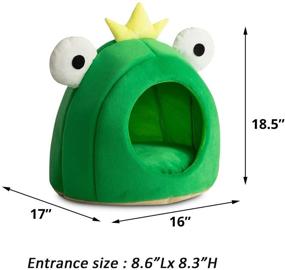 img 3 attached to 🐸 Cozy Pet Bed Warm Cave Nest Sleeping Bed Frog Shape for Cats and Small Dogs, 17 x 16 inches by Hollypet