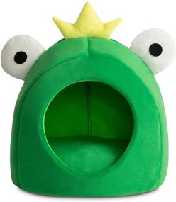 img 4 attached to 🐸 Cozy Pet Bed Warm Cave Nest Sleeping Bed Frog Shape for Cats and Small Dogs, 17 x 16 inches by Hollypet