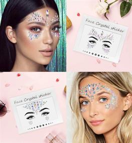 img 2 attached to 💎 Facial Gems by iMethod - Stick-On Mermaid Face Jewels, Festival Holiday Costume and Makeup Accessories (6 Pcs)