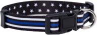 🐾 thin blue line stars dog collar by native pup logo