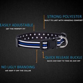 img 1 attached to 🐾 Thin Blue Line Stars Dog Collar by Native Pup