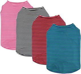img 4 attached to Shirts Summer Striped T Shirts Breathable