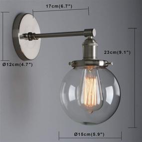 img 3 attached to 💡 Phansthy Industrial Wall Light: Stylish Globe Wall Sconce with 5.9 Inch Clear Glass Canopy in Chrome Finish