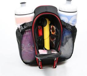 img 3 attached to 🚴 MOOZO Waterproof Rear Under Seat Bike Saddle Bag - Double Bottle Pouch with Reflective Strip for MTB Mountain City Road Bike Water Bottle/Repair Tools Kit